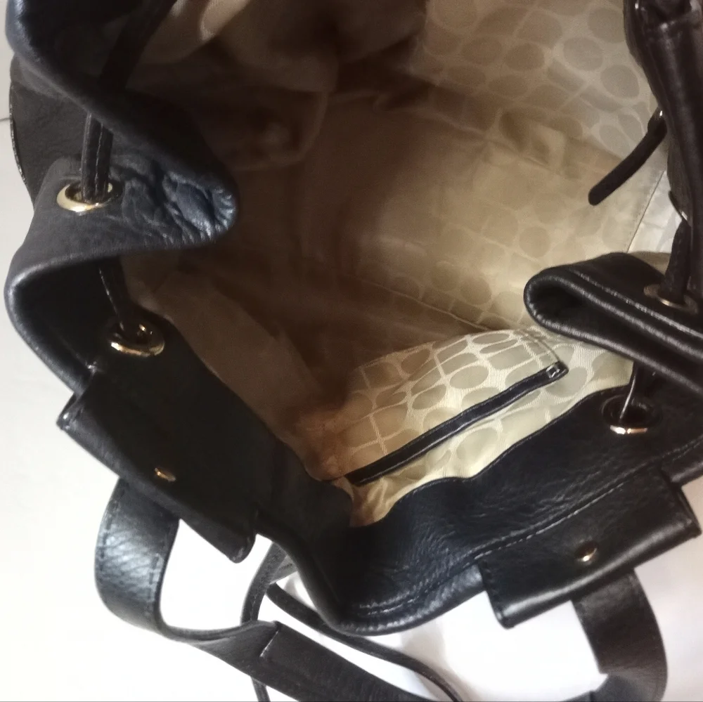 Kate Spade Pebbled Leather Black Satchel with Gold Accents